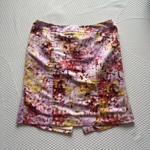 LOFT Multicolor Abstract Skirt